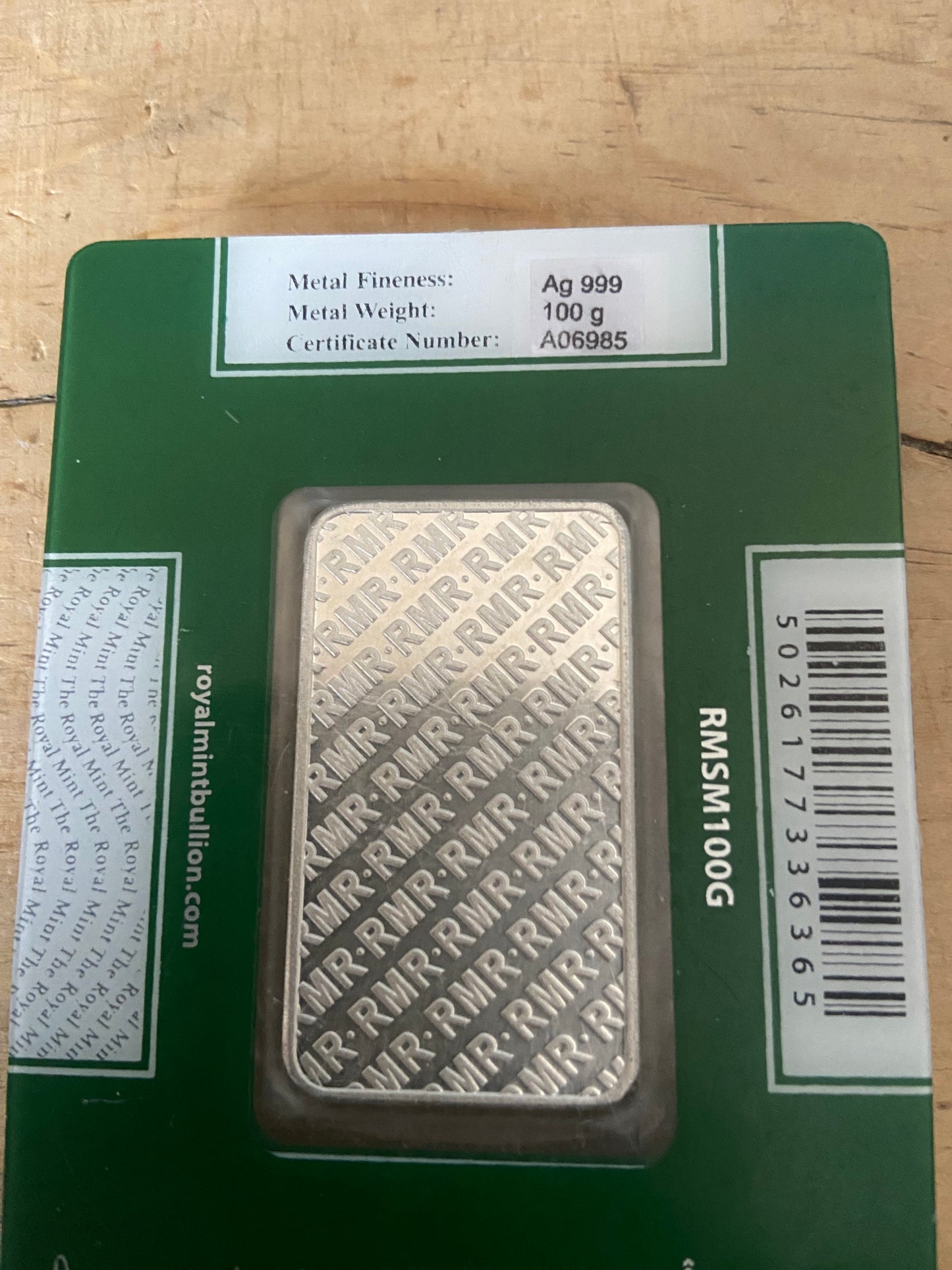 Royal Mint Silver Bullion Bar