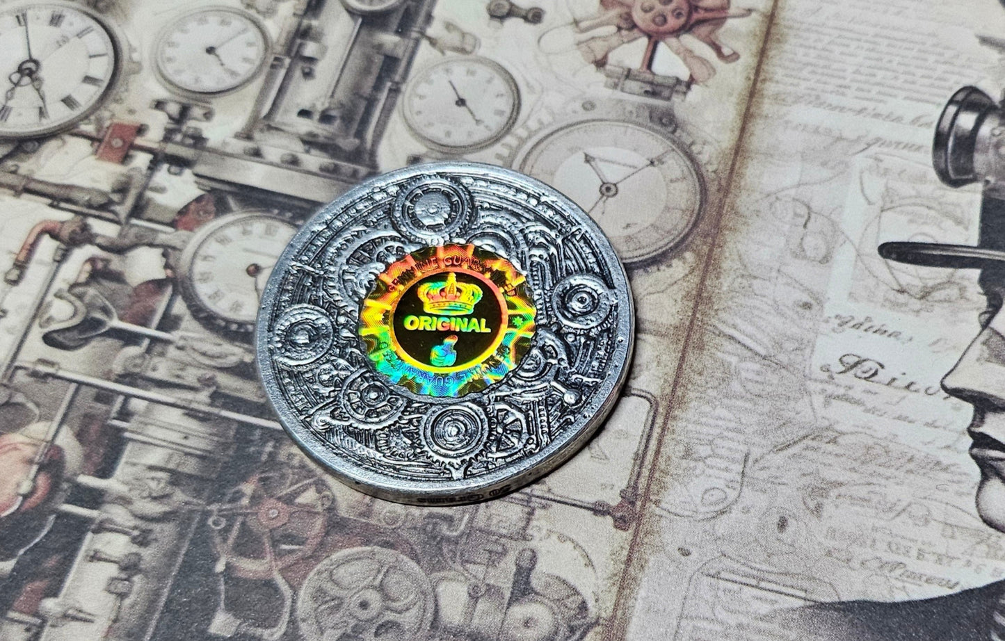 Steampunk Silver round