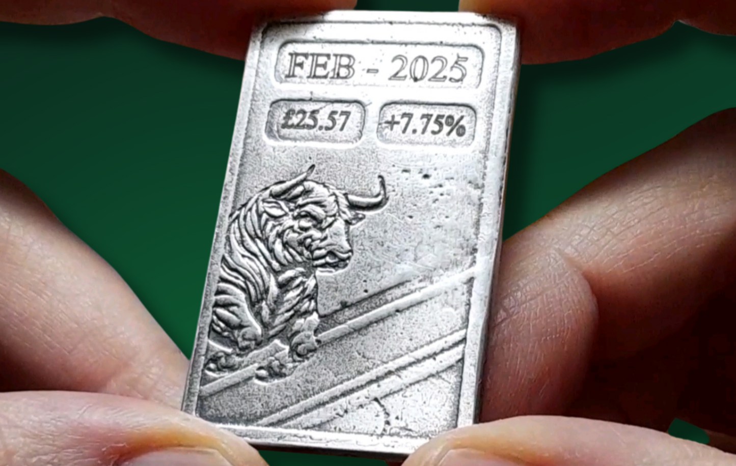 365 - 1 ozt February 2025 Spot Price Bar .999 Fine Silver Bullion Bar