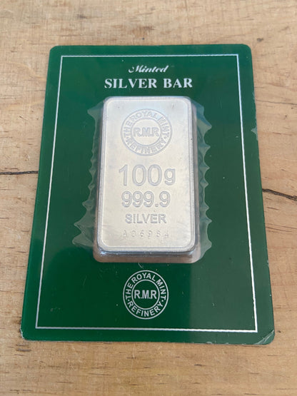 100g Royal Mint Silver Bullion Bar