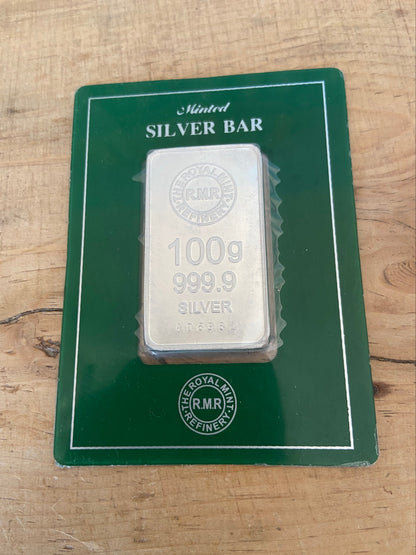 100g Royal Mint Silver Bullion Bar