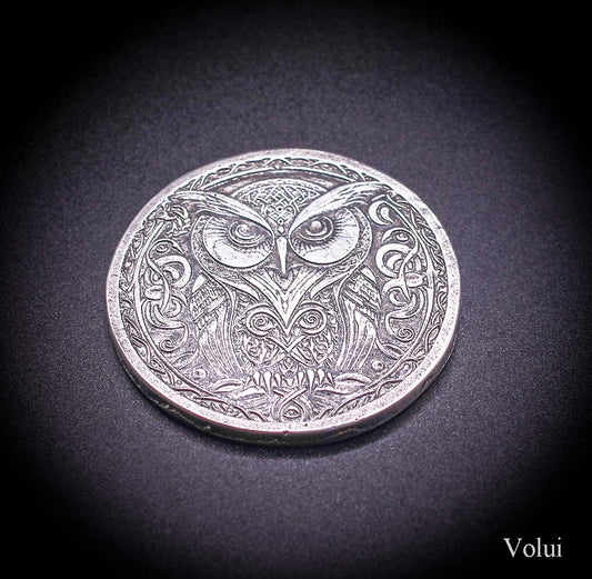 .999 Fine Silver Celtic Minerva the Owl of Athena