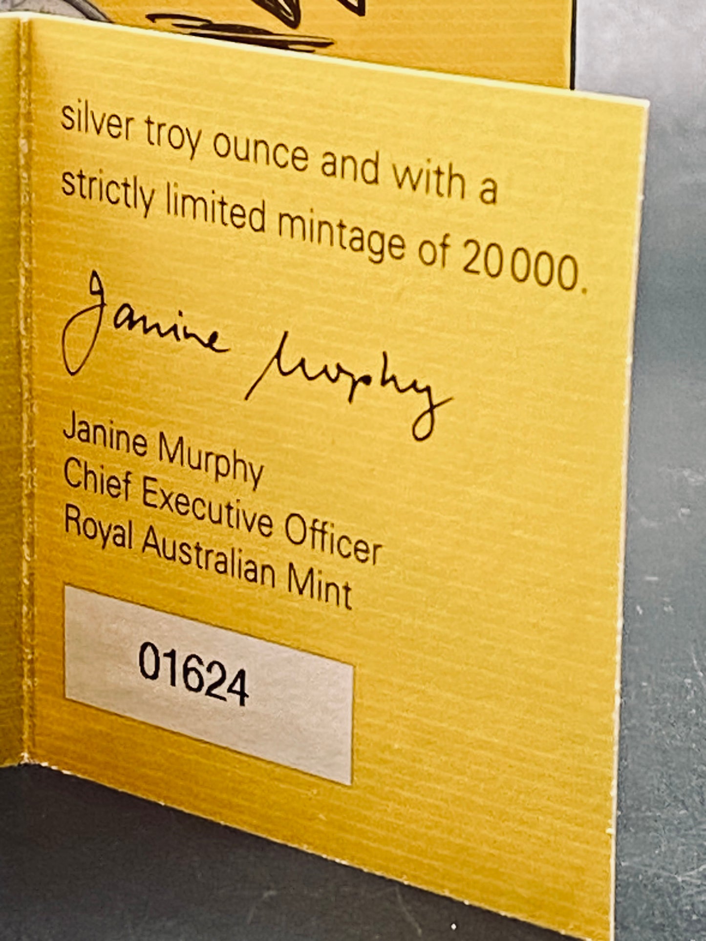 2007 Proof Silver Kangaroo Rolf Harris 1oz 999  Royal Australian Mint 1624 of 20000