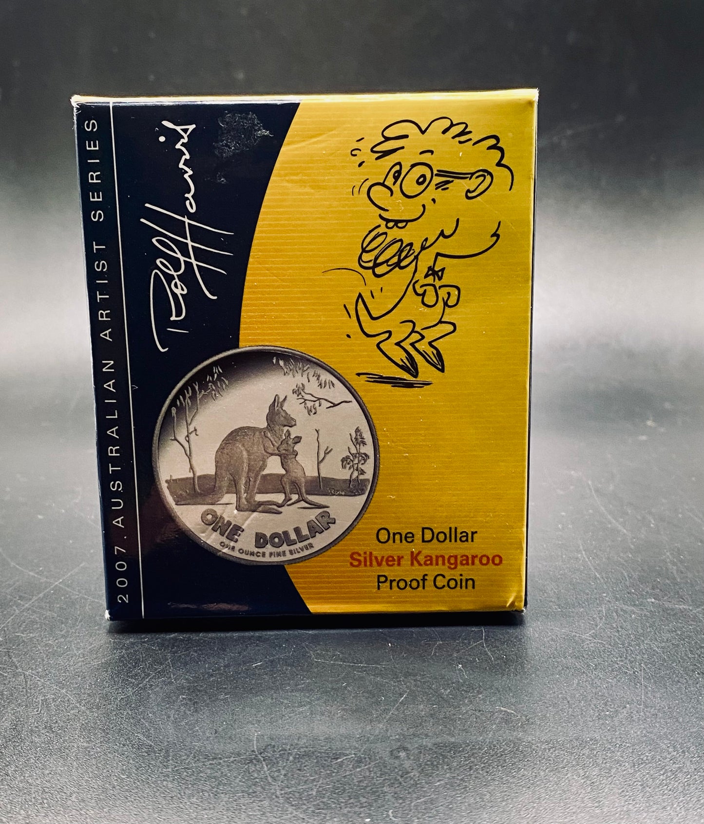 2007 Proof Silver Kangaroo Rolf Harris 1oz 999  Royal Australian Mint 1624 of 20000