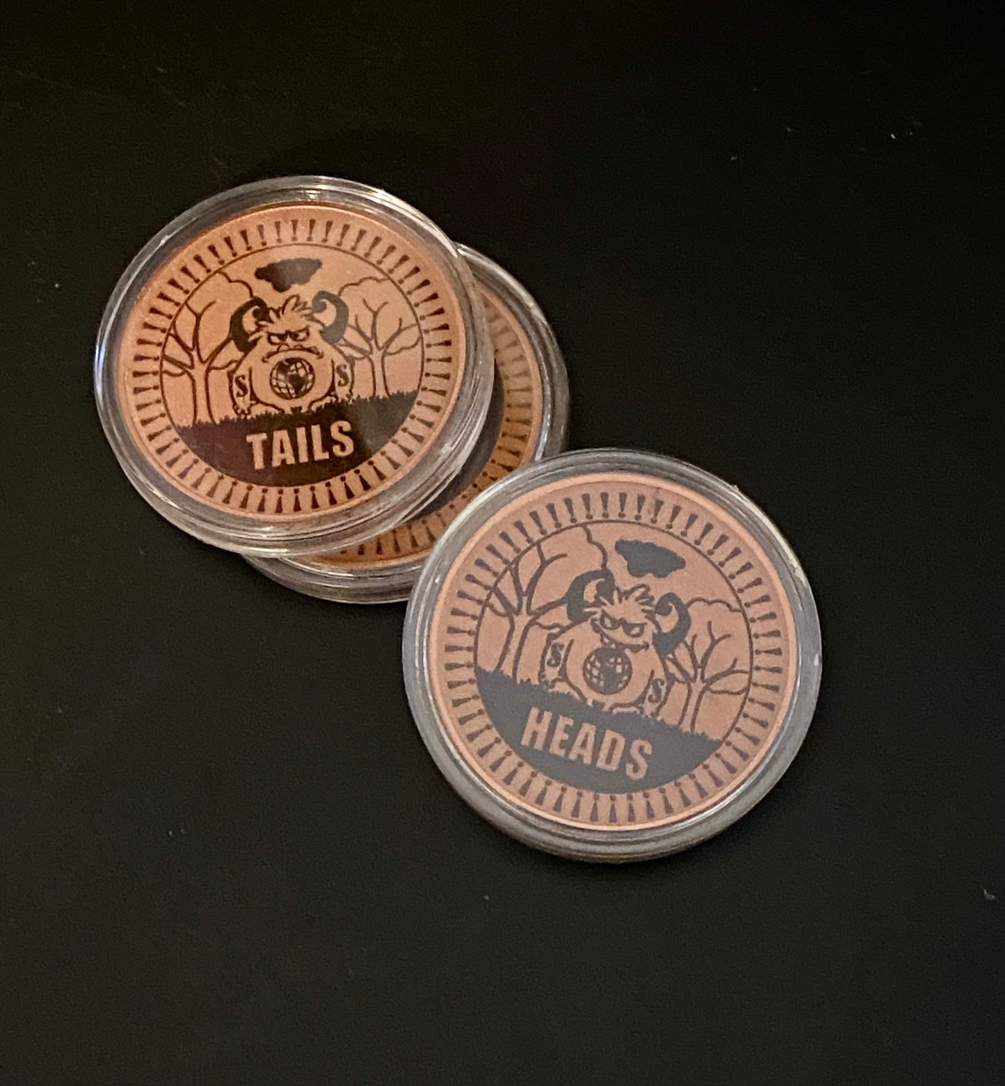 Heads or Tails Copper round