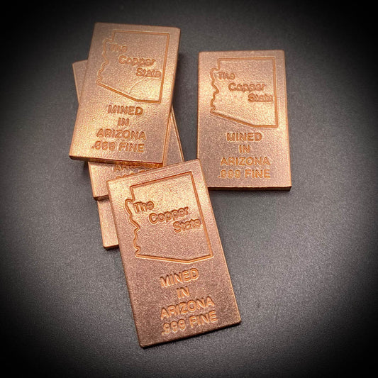 1 oz Arizona 999 Fine Copper Bars