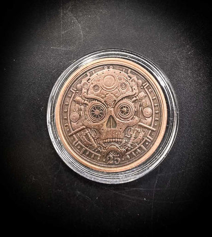 Steampunk Skull 999 Fine Copper Round