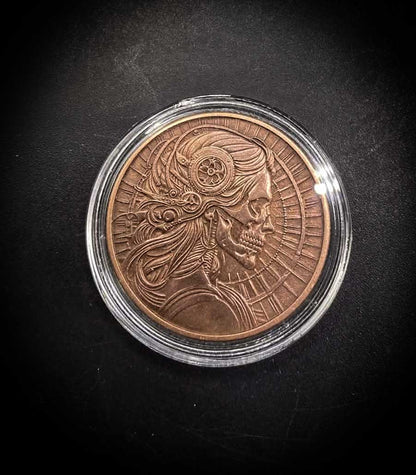 Lady Death Steampunk 999 Fine Copper Round