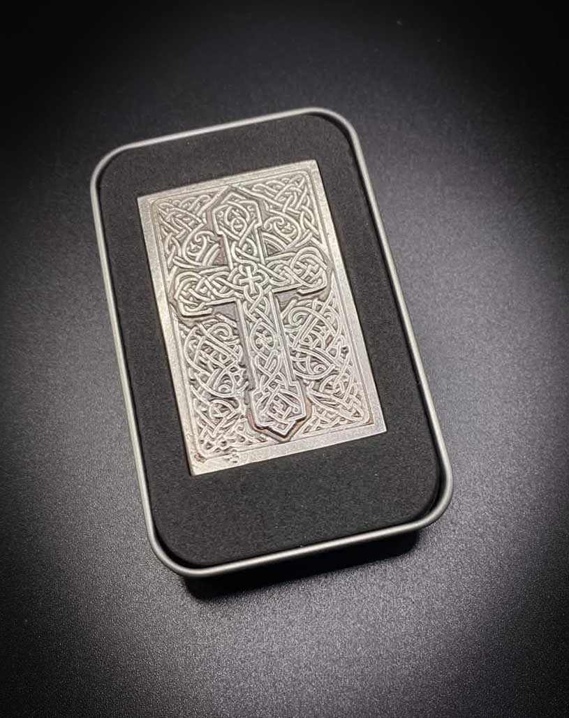 999 Fine Silver 41 Gram Celtic Cross Bullion Bar