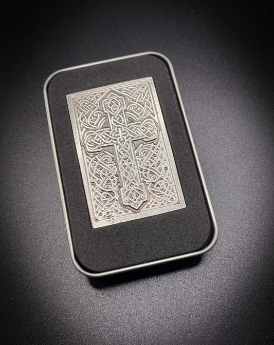 999 Fine Silver 41 Gram Celtic Cross Bullion Bar