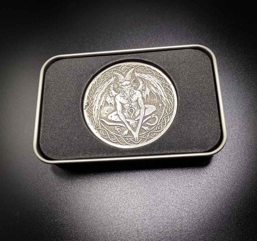 Silver Celtic Pagan Baphomet Round – 64 Grams