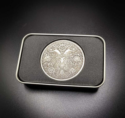 Silver Celtic Pagan Baphomet Round – 64 Grams